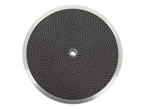 Corrugated flame arrestor on white background.