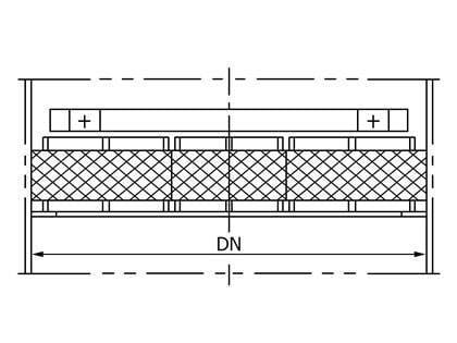 A drawing of upload type demister pad.