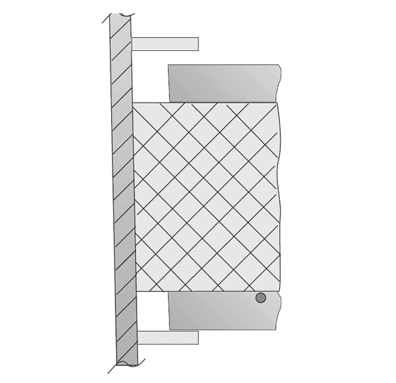 Das Bild zeigt die detaillierte Zeichnung über zwei Stütz ringe für die Installation von Demister-Pads.