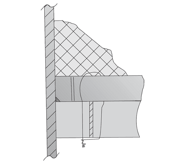 Das Bild zeigt die detaillierte Zeichnung über Binde draht mit Offsets für die Installation von Demister Pads.
