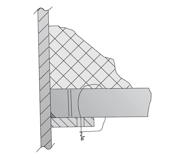 The picture shows the detailed drawing about tie wires for demister pad installation.