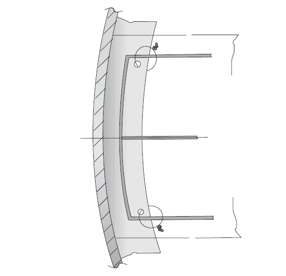 The picture shows the tie wires for demister pad installation.