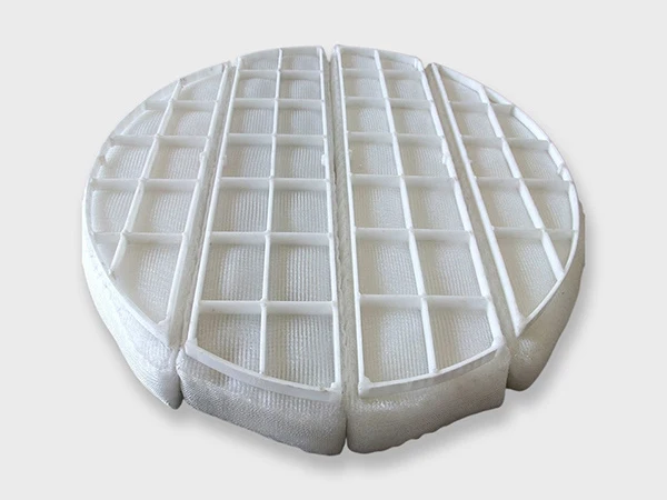 A piece of plastic mister pad with grating on the white background.