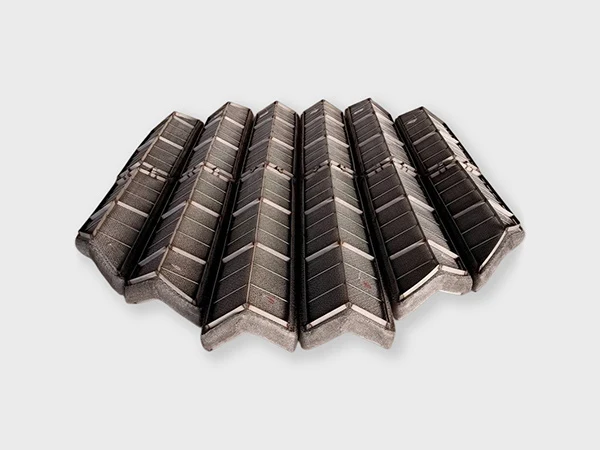 A wavelike Monel demister pad on the white background.