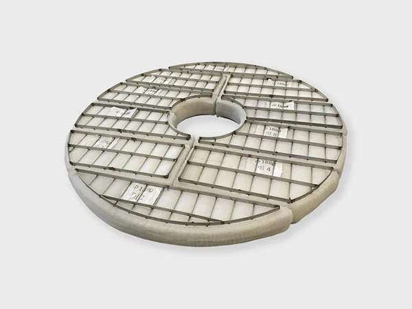 A ring shape PP demister pad on the white background.